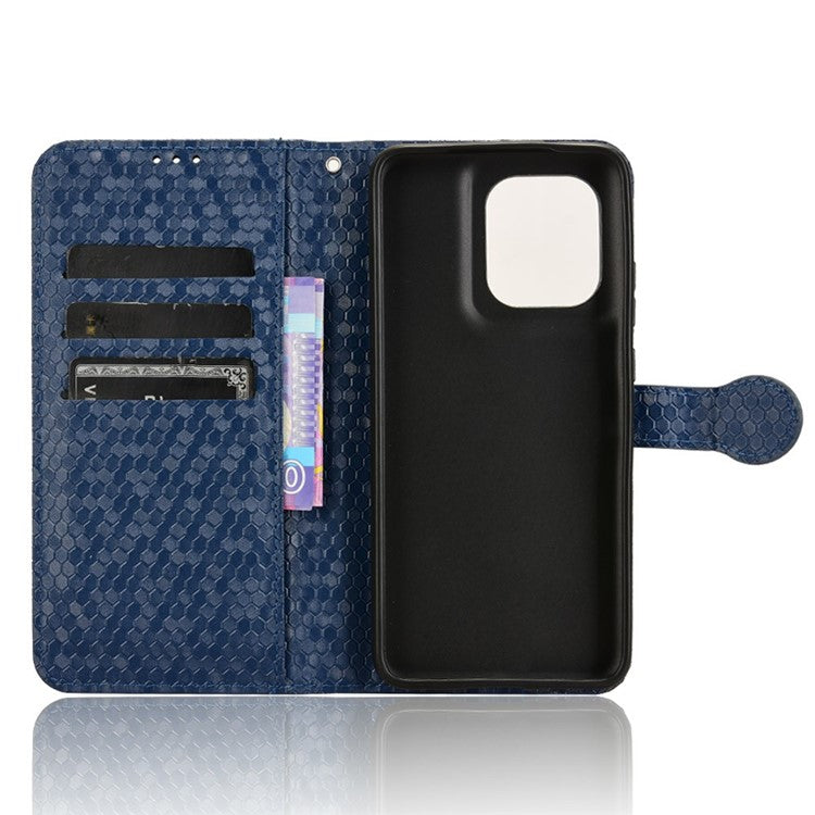 For Motorola Edge 50 Neo 5G / Moto S50 5G / Thinkphone 25 5G Wallet Case Dot Pattern Imprint PU Leather Phone Cover - Dark Blue