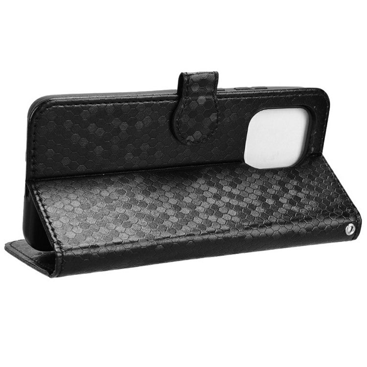 For Motorola Edge 50 Neo 5G / Moto S50 5G / Thinkphone 25 5G Wallet Case Dot Pattern Imprint PU Leather Phone Cover - Black