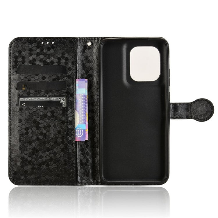 For Motorola Edge 50 Neo 5G / Moto S50 5G / Thinkphone 25 5G Wallet Case Dot Pattern Imprint PU Leather Phone Cover - Black