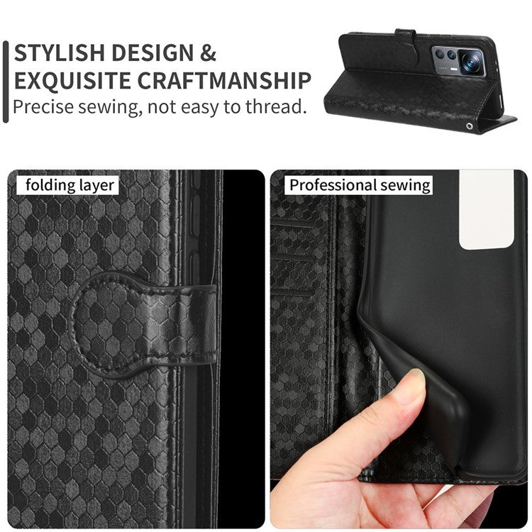 For Motorola Edge 50 Neo 5G / Moto S50 5G / Thinkphone 25 5G Wallet Case Dot Pattern Imprint PU Leather Phone Cover - Black