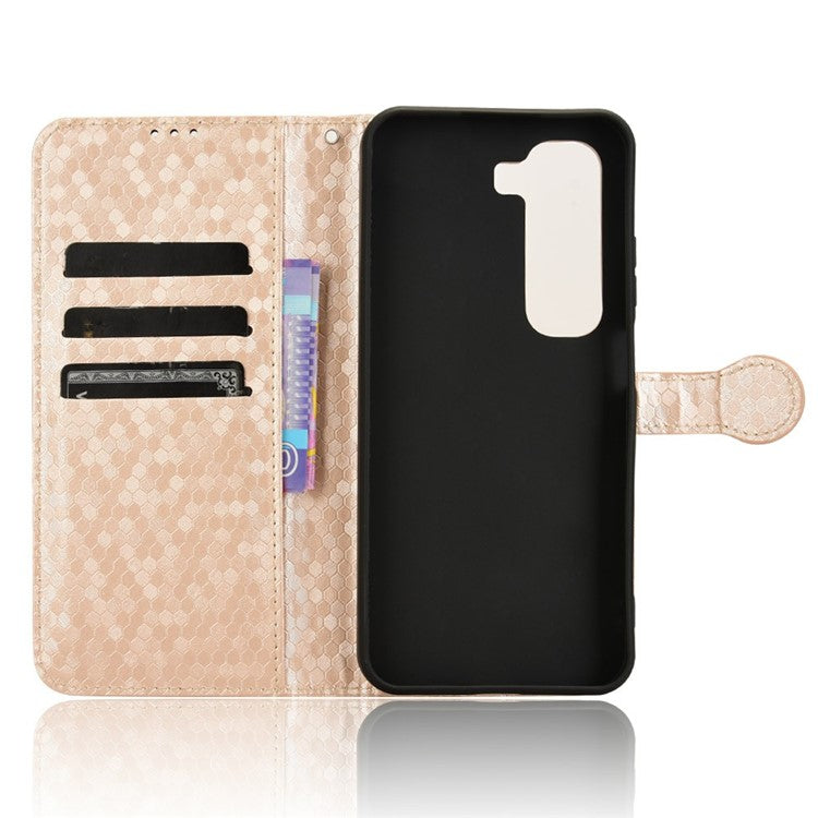 For Infinix Hot 50 5G Wallet Case Dot Pattern Imprint PU Leather Phone Cover - Rose Gold
