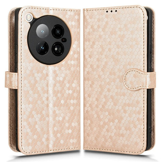 For Infinix Zero 40 4G X6860 Wallet Case Dot Pattern Imprint PU Leather Phone Cover - Rose Gold