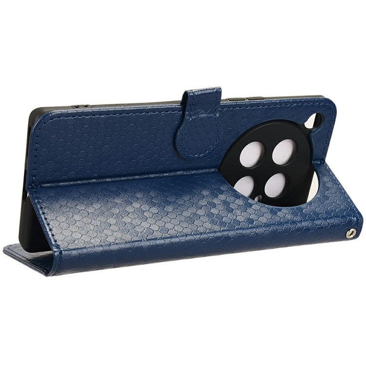For Infinix Zero 40 4G X6860 Wallet Case Dot Pattern Imprint PU Leather Phone Cover - Dark Blue