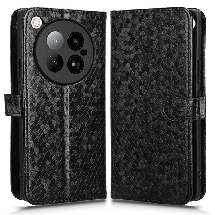 For Infinix Zero 40 4G X6860 Wallet Case Dot Pattern Imprint PU Leather Phone Cover - Black