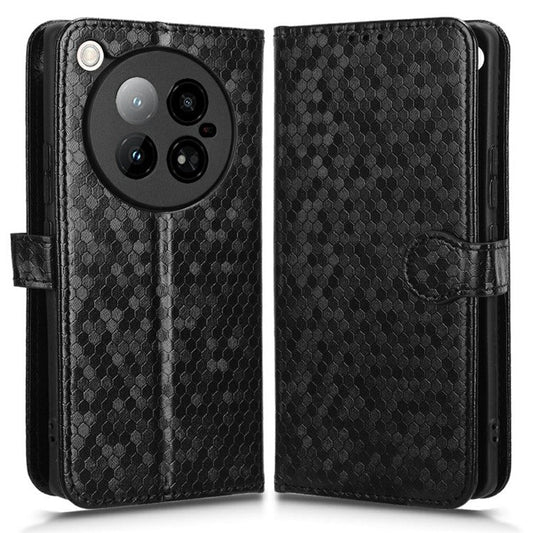For Infinix Zero 40 4G X6860 Wallet Case Dot Pattern Imprint PU Leather Phone Cover - Black