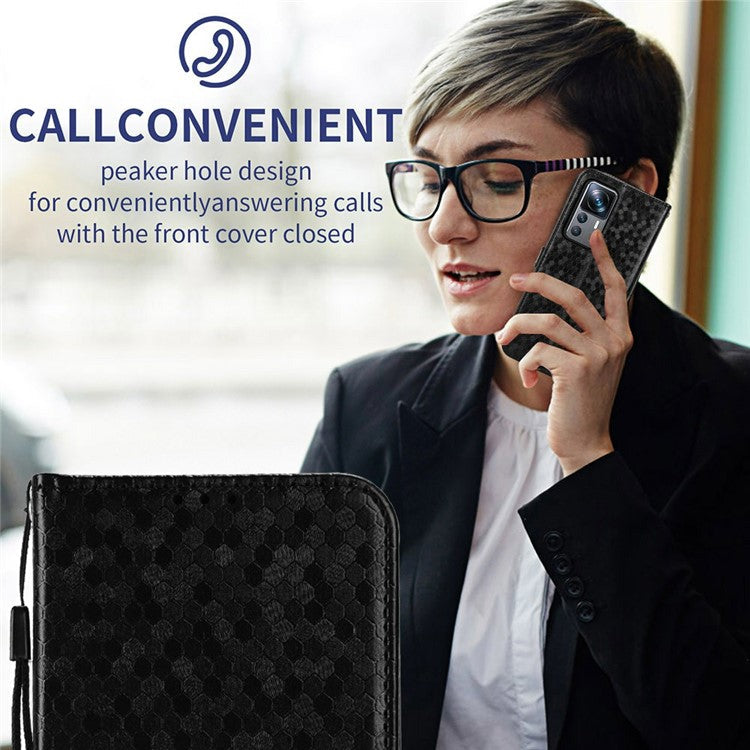 For Infinix Zero 40 4G X6860 Wallet Case Dot Pattern Imprint PU Leather Phone Cover - Black