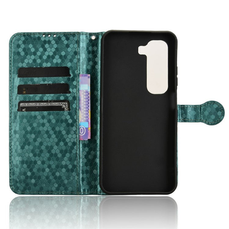 For Infinix Hot 50 4G Wallet Case Dot Pattern Imprint PU Leather Phone Cover - Green