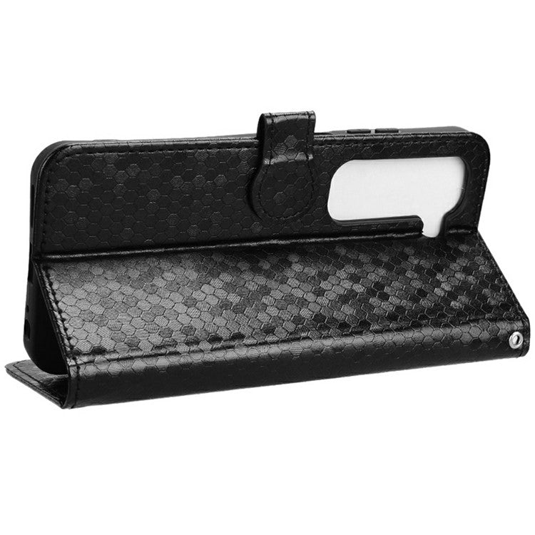 For Infinix Hot 50 4G Wallet Case Dot Pattern Imprint PU Leather Phone Cover - Black