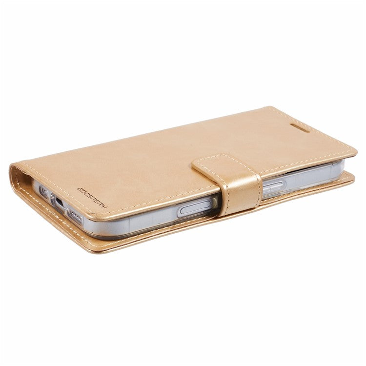 MERCURY GOOSPERY Blue Moon For iPhone 16 Pro Case Stand Full Protection Leather Phone Cover - Gold
