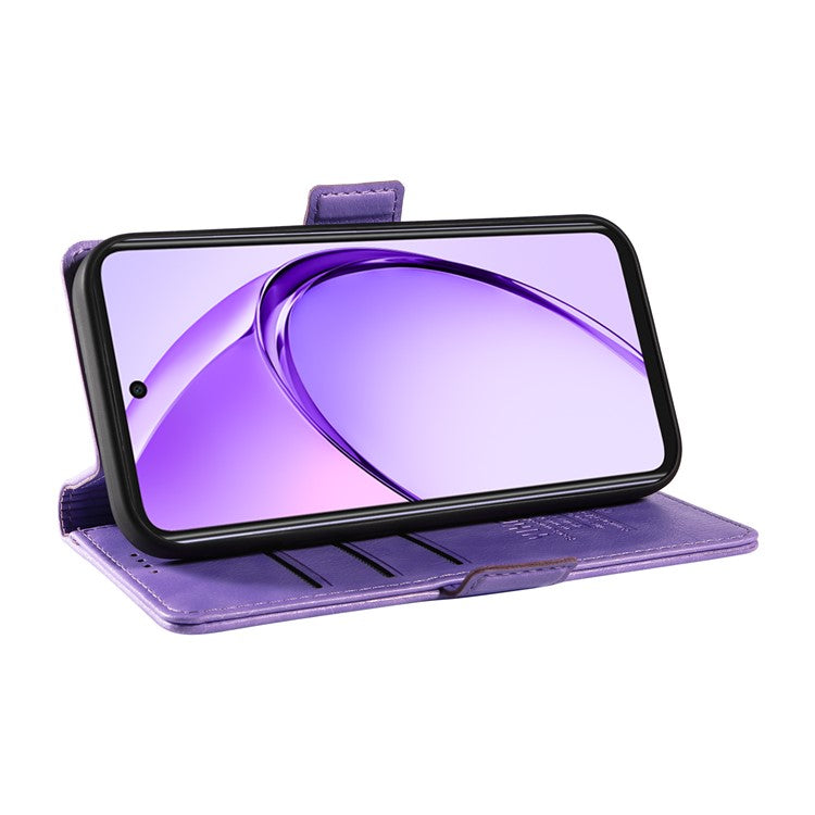 YIKATU YK-007 For Oppo A3x 4G / 5G (India) / A3 4G / 5G / A60 5G / A40 4G / A40M 4G Case Side Buckle PU Leather Phone Cover Litchi Texture - Purple
