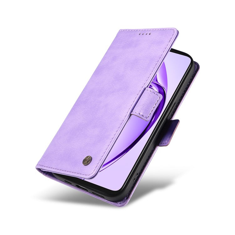 YIKATU YK-007 For Oppo A3x 4G / 5G (India) / A3 4G / 5G / A60 5G / A40 4G / A40M 4G Case Side Buckle PU Leather Phone Cover Litchi Texture - Purple