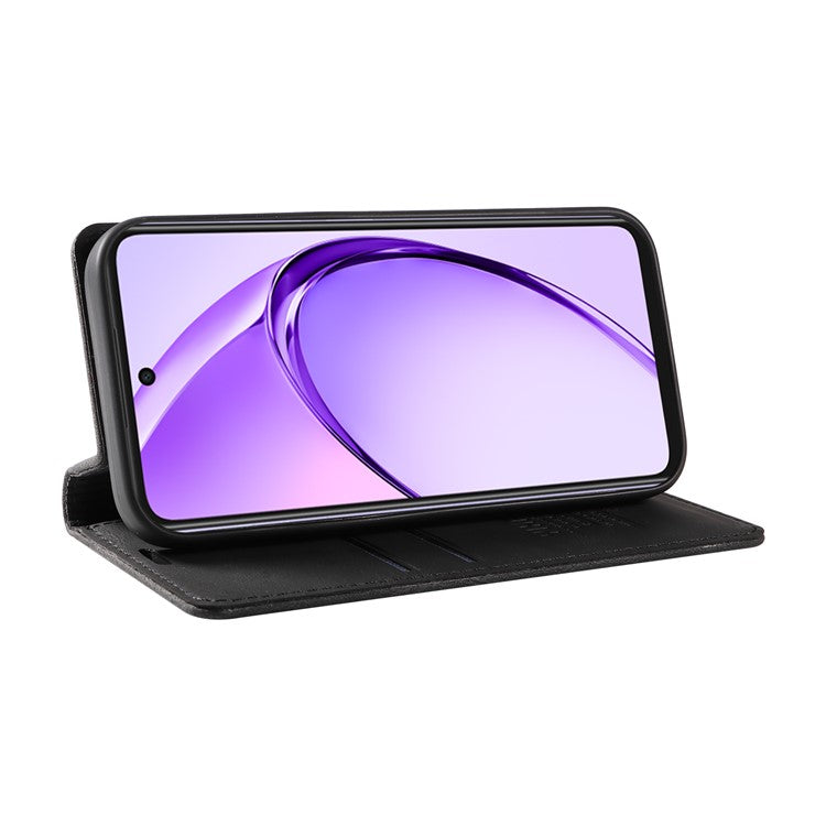 YIKATU YK-004 For Oppo A3x 4G / 5G (India) / A3 4G / 5G / A60 5G / A40 4G / A40M 4G Case Leather Skin-Touch Phone Cover Magnetic Auto-Absorbed - Black