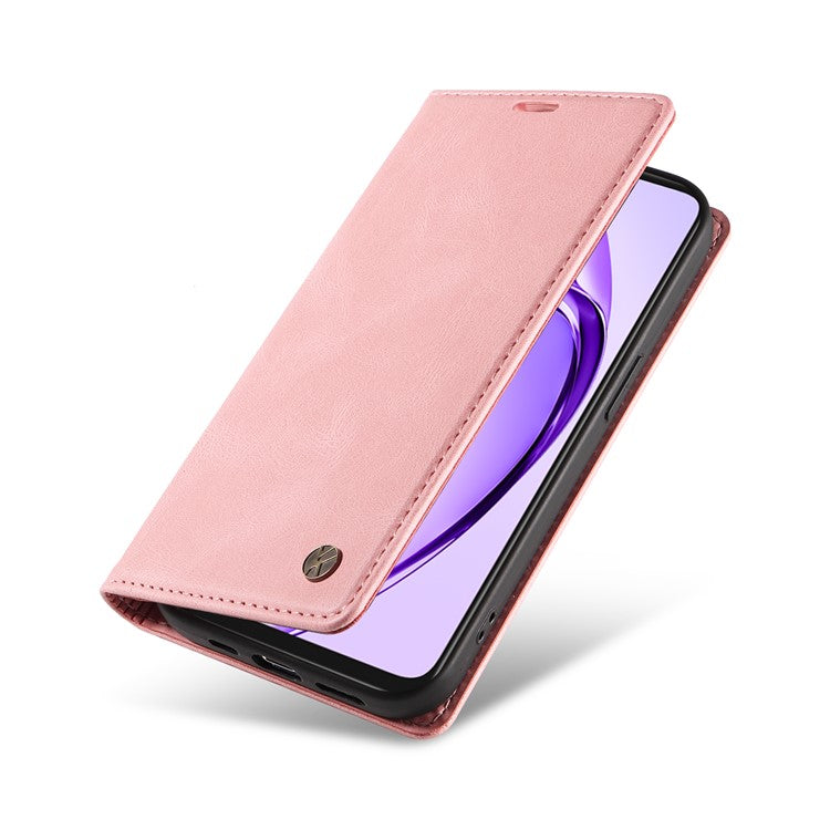 YIKATU YK-004 For Oppo A3x 4G / 5G (India) / A3 4G / 5G / A60 5G / A40 4G / A40M 4G Case Leather Skin-Touch Phone Cover Magnetic Auto-Absorbed - Pink