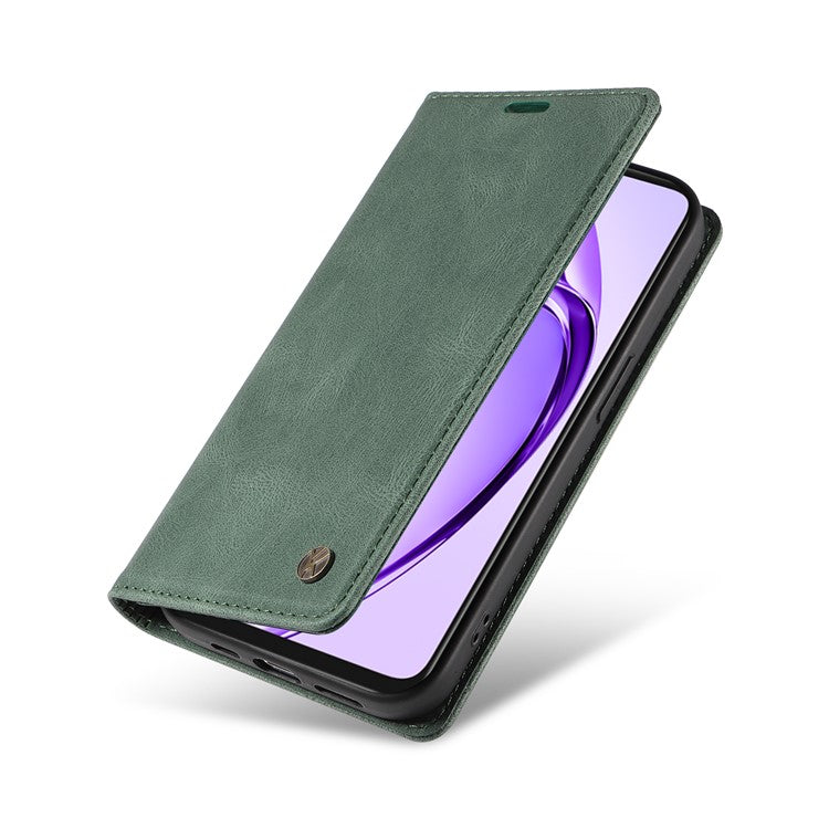 YIKATU YK-004 For Oppo A3x 4G / 5G (India) / A3 4G / 5G / A60 5G / A40 4G / A40M 4G Case Leather Skin-Touch Phone Cover Magnetic Auto-Absorbed - Green