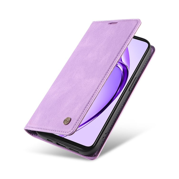YIKATU YK-004 For Oppo A3x 4G / 5G (India) / A3 4G / 5G / A60 5G / A40 4G / A40M 4G Case Leather Skin-Touch Phone Cover Magnetic Auto-Absorbed - Purple