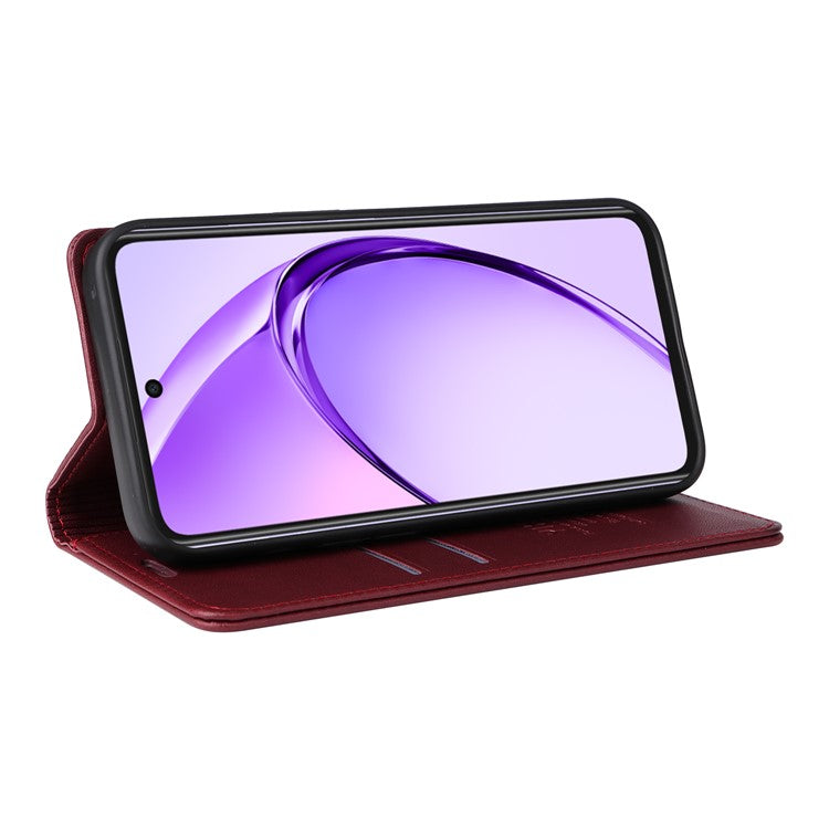 YIKATU YK-001 For Oppo A3x 4G / 5G (India) / A3 4G / 5G / A60 5G / A40 4G / A40M 4G Case Stand Leather Phone Cover Strong Magnetic Closure - Wine Red