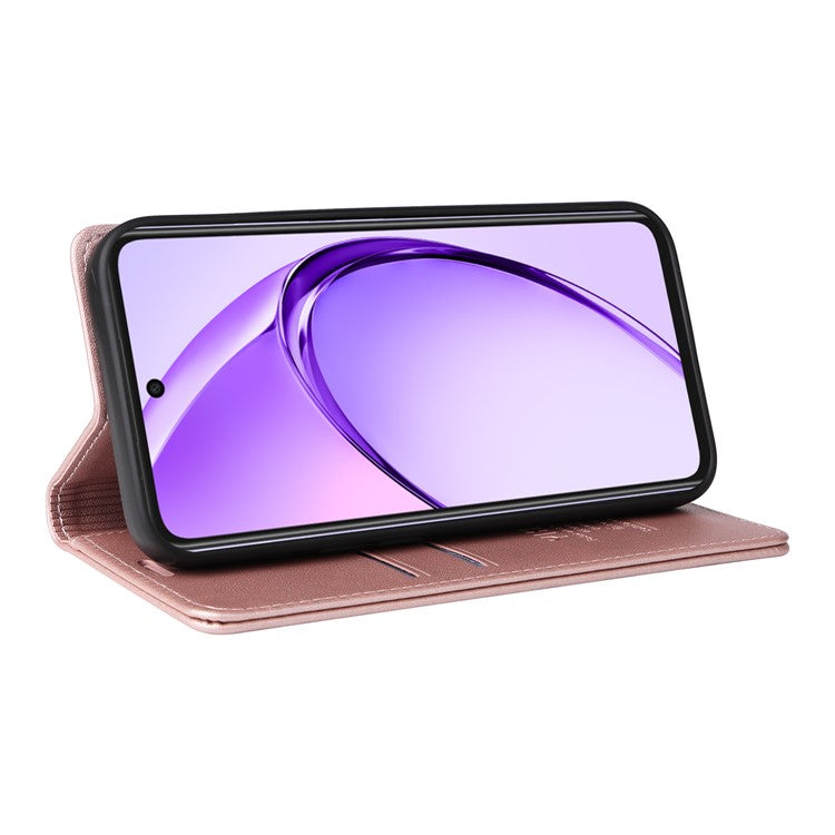 YIKATU YK-001 For Oppo A3x 4G / 5G (India) / A3 4G / 5G / A60 5G / A40 4G / A40M 4G Case Stand Leather Phone Cover Strong Magnetic Closure - Rose Gold
