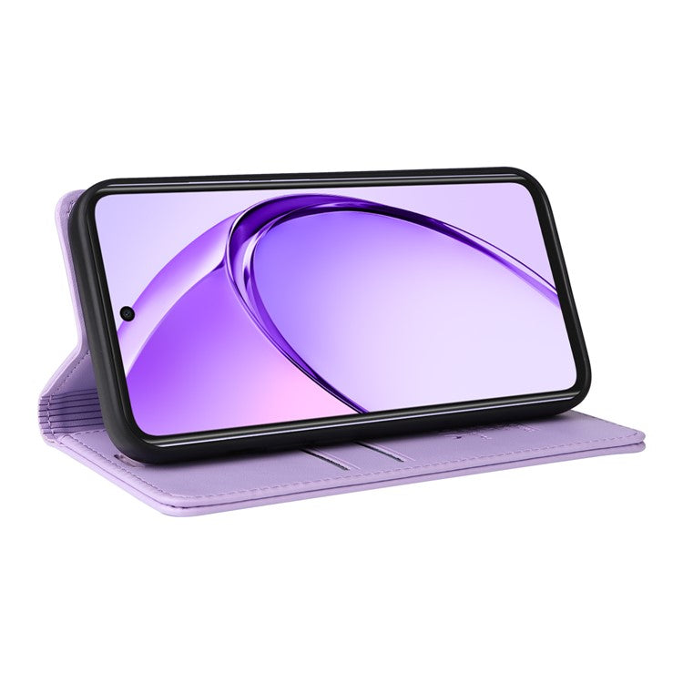 YIKATU YK-001 For Oppo A3x 4G / 5G (India) / A3 4G / 5G / A60 5G / A40 4G / A40M 4G Case Stand Leather Phone Cover Strong Magnetic Closure - Light Purple