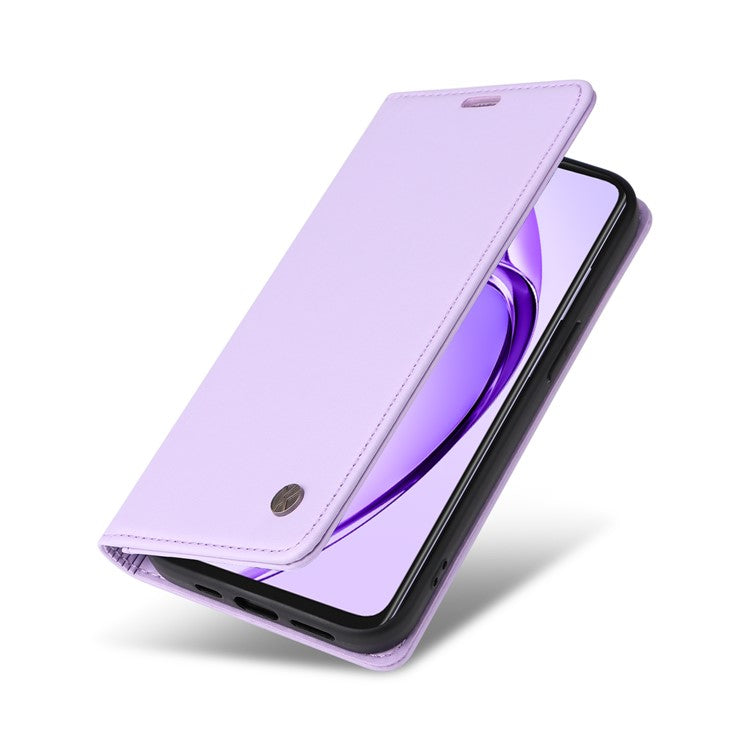 YIKATU YK-001 For Oppo A3x 4G / 5G (India) / A3 4G / 5G / A60 5G / A40 4G / A40M 4G Case Stand Leather Phone Cover Strong Magnetic Closure - Light Purple