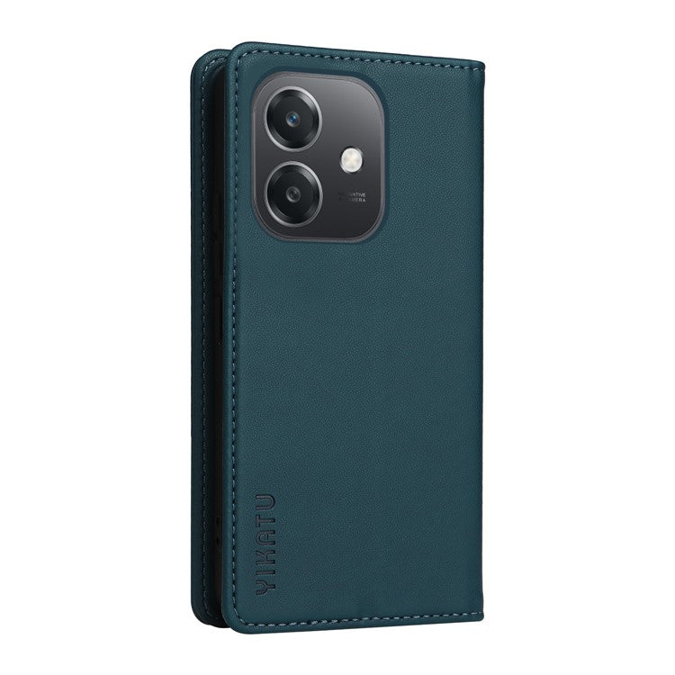 YIKATU YK-001 For Oppo A3x 4G / 5G (India) / A3 4G / 5G / A60 5G / A40 4G / A40M 4G Case Stand Leather Phone Cover Strong Magnetic Closure - Green