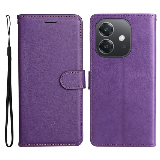 KT Leather Series-2 for Oppo A3x 4G / 5G (India) / A3 4G / 5G / A60 5G / A40 4G / A40M 4G Case Solid Color Leather Phone Cover Wallet Stand - Purple