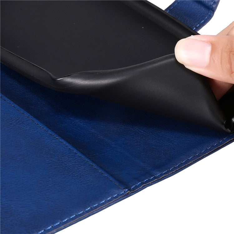 KT Leather Series-2 for Oppo A3x 4G / 5G (India) / A3 4G / 5G / A60 5G / A40 4G / A40M 4G Case Solid Color Leather Phone Cover Wallet Stand - Blue