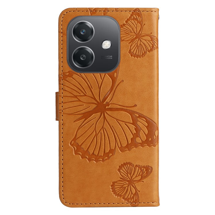 KT Imprinting Flower Series-2 For Oppo A3x 4G / 5G (India) / A3 4G / 5G / A60 5G / A40 4G / A40M 4G Case Butterfly Leather Phone Cover - Yellow