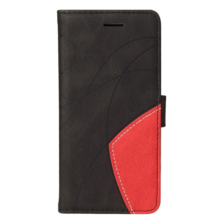 KT Leather Series-1 For Oppo A3x 4G / 5G (India) / A3 4G / 5G / A60 5G / A40 4G / A40M 4G Leather Case Color Splicing Phone Cover Wallet Stand - Black