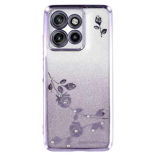 KADEM For Motorola Edge 50 Neo 5G / Moto S50 5G / Thinkphone 25 5G Case Flower TPU Flexible Gradient Phone Cover - Purple
