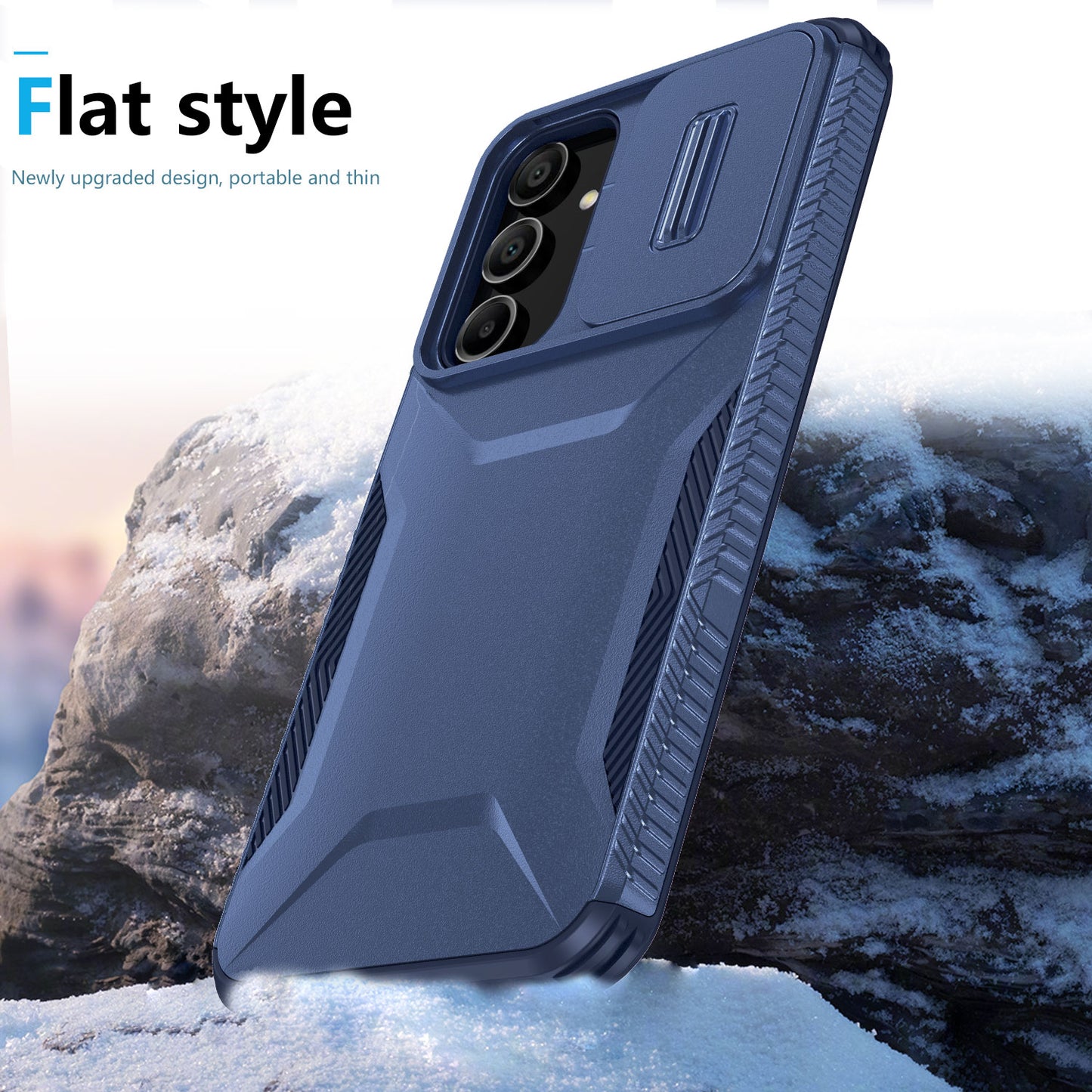 For Samsung Galaxy A16 5G / A16 4G Case Camshield TPU+PC Phone Cover Non-Slip Side Edge - Blue