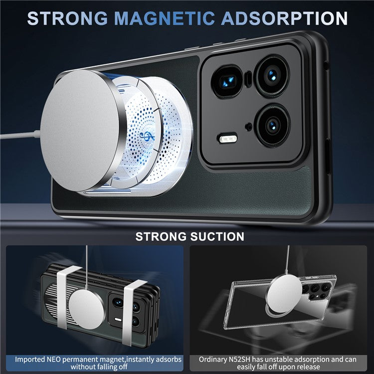 For Motorola Moto X50 Ultra 5G / Edge 50 Ultra 5G Magnetic Case Heat Dissipation Aromatherapy Kickstand Silicone+PC Phone Cover - Silver