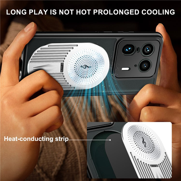 For Motorola Moto X50 Ultra 5G / Edge 50 Ultra 5G Magnetic Case Heat Dissipation Aromatherapy Kickstand Silicone+PC Phone Cover - Silver