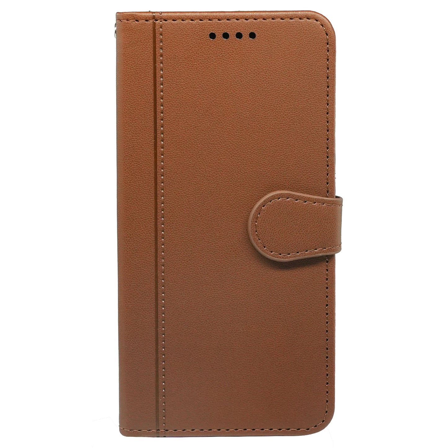 For Samsung Galaxy A16 5G / A16 4G Wallet Case Magnetic Snap Leather Phone Cover with Strap - Brown