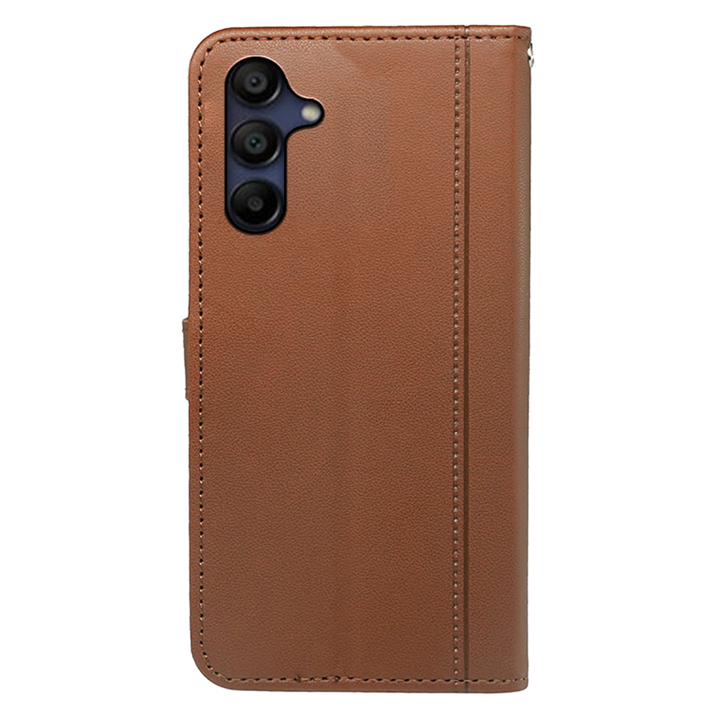 For Samsung Galaxy A16 5G / A16 4G Wallet Case Magnetic Snap Leather Phone Cover with Strap - Brown