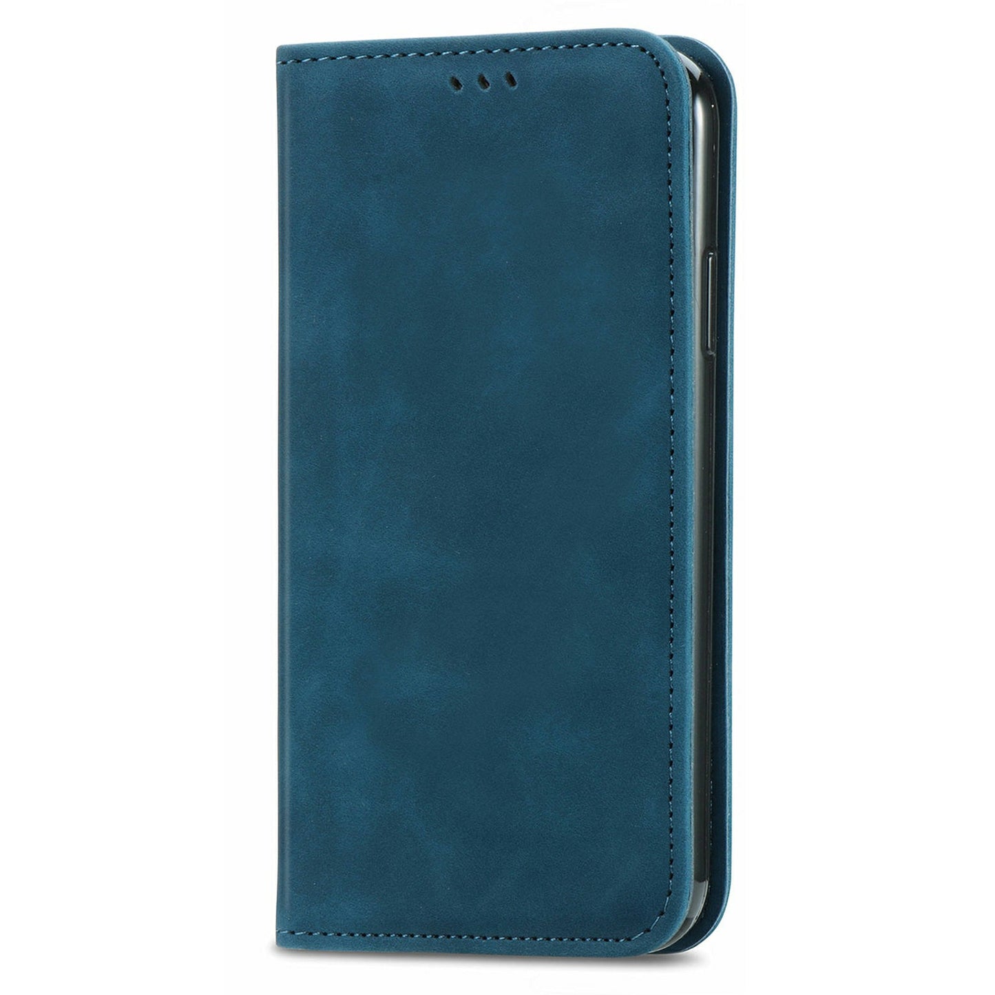 For Samsung Galaxy A16 5G / A16 4G Case Skin Touch Feeling Leather Card Holder Phone Cover Magnetic Absorption - Dark Blue