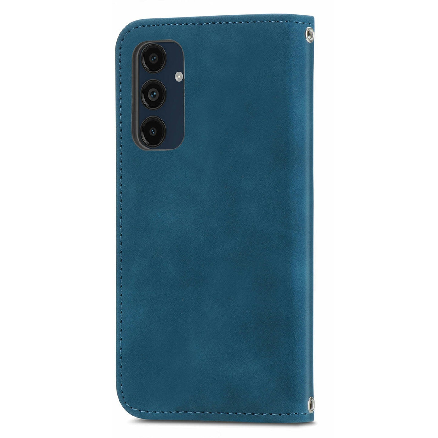 For Samsung Galaxy A16 5G / A16 4G Case Skin Touch Feeling Leather Card Holder Phone Cover Magnetic Absorption - Dark Blue