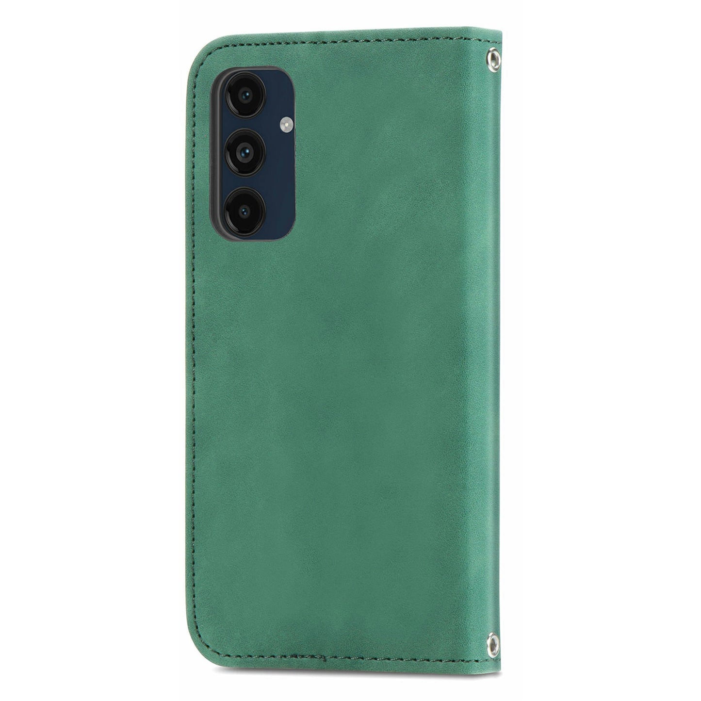 For Samsung Galaxy A16 5G / A16 4G Case Skin Touch Feeling Leather Card Holder Phone Cover Magnetic Absorption - Green