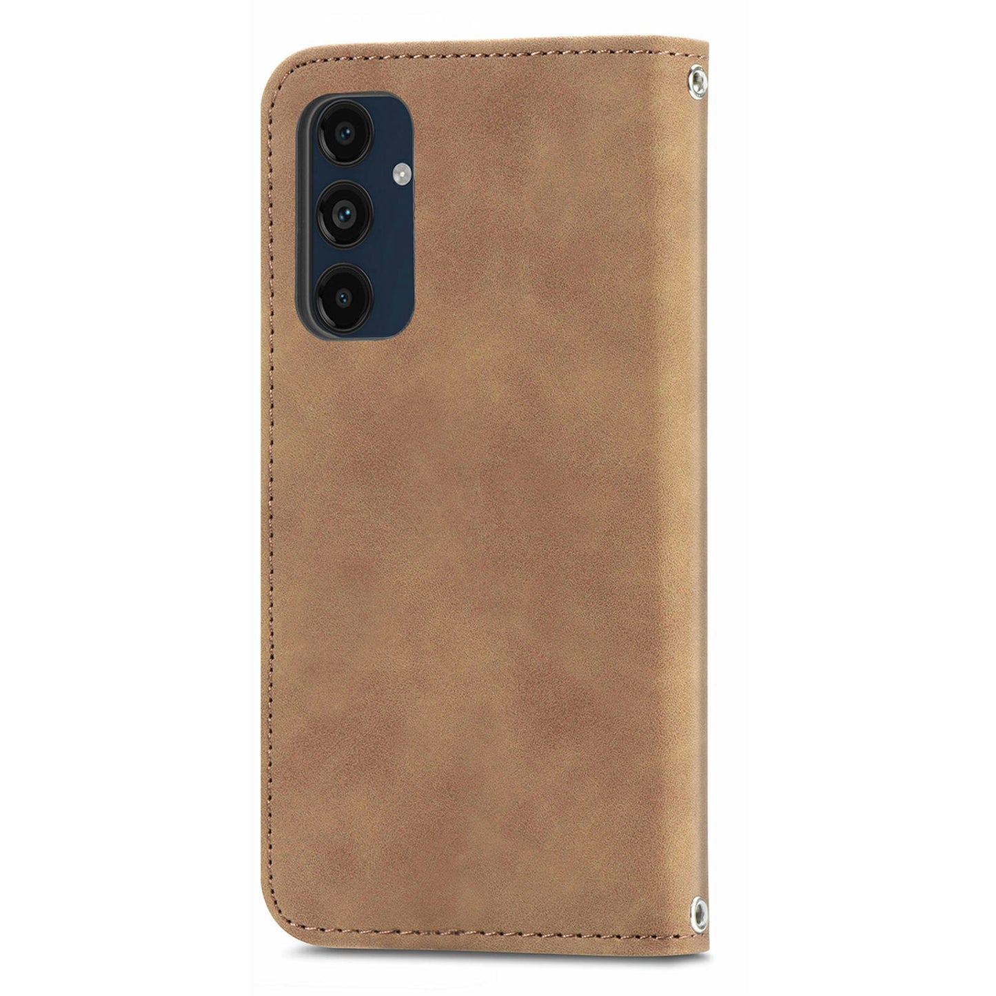 For Samsung Galaxy A16 5G / A16 4G Case Skin Touch Feeling Leather Card Holder Phone Cover Magnetic Absorption - Brown