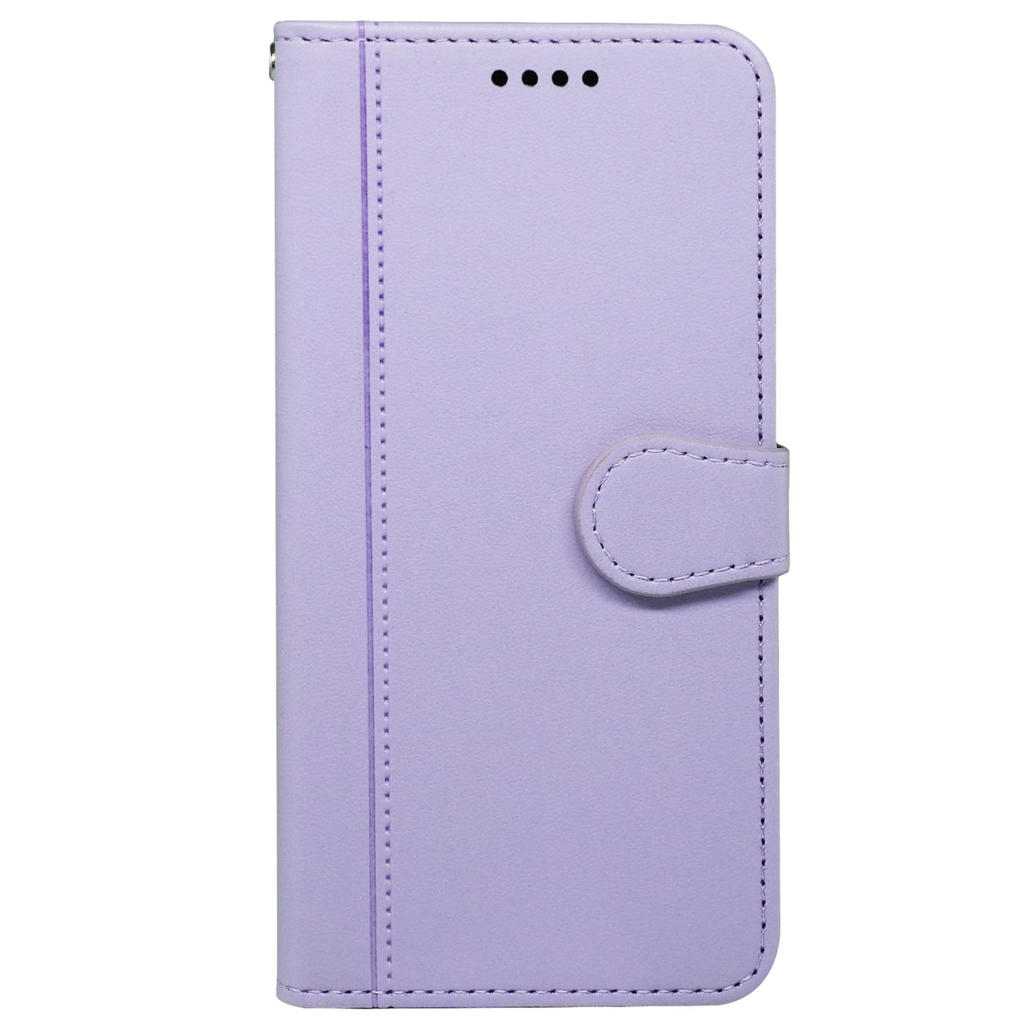 For Samsung Galaxy A06 Wallet Case Magnetic Snap Leather Phone Cover with Strap - Purple