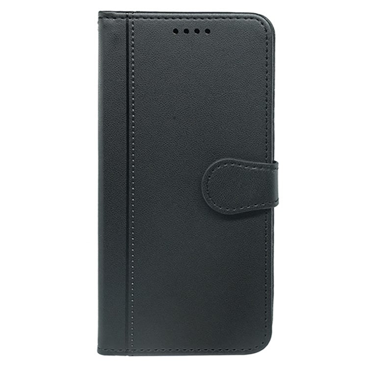 For Motorola Edge 50 Neo 5G / Moto S50 5G / Thinkphone 25 5G Wallet Case Magnetic Snap Leather Phone Cover with Strap - Black