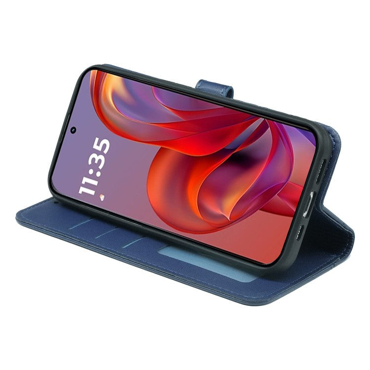 For Motorola Edge 50 Neo 5G / Moto S50 5G / Thinkphone 25 5G Wallet Case Magnetic Snap Leather Phone Cover with Strap - Blue