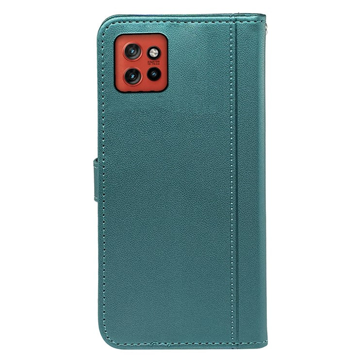 For Motorola Edge 50 Neo 5G / Moto S50 5G / Thinkphone 25 5G Wallet Case Magnetic Snap Leather Phone Cover with Strap - Green