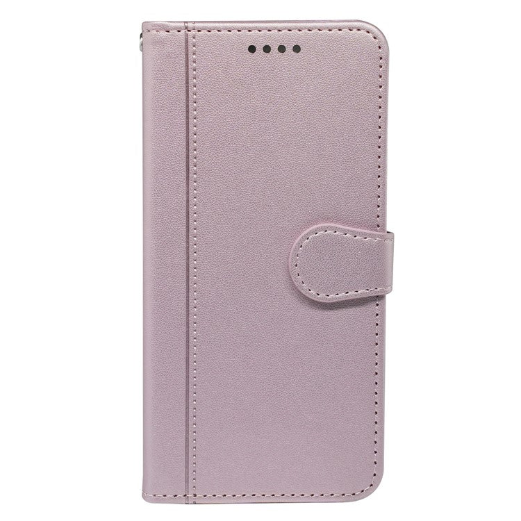 For Motorola Edge 50 Neo 5G / Moto S50 5G / Thinkphone 25 5G Wallet Case Magnetic Snap Leather Phone Cover with Strap - Rose Gold