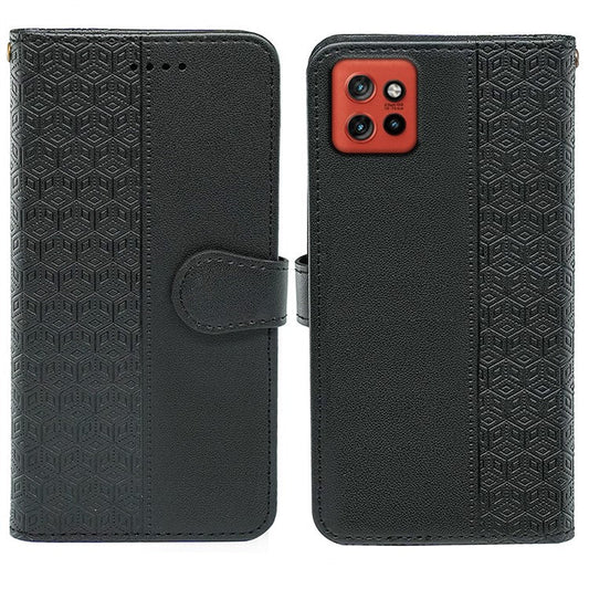 For Motorola Edge 50 Neo 5G / Moto S50 5G / Thinkphone 25 5G Wallet Phone Case Pattern Imprint Leather Flip Cover - Black