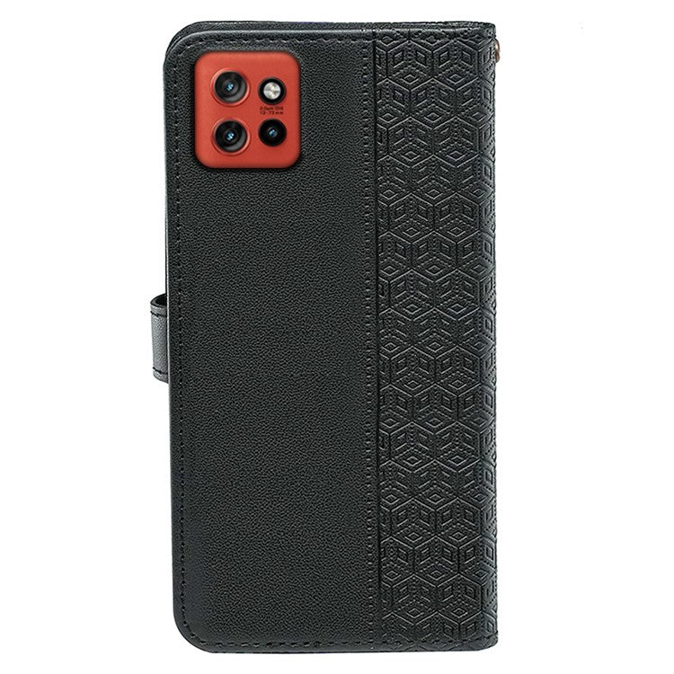 For Motorola Edge 50 Neo 5G / Moto S50 5G / Thinkphone 25 5G Wallet Phone Case Pattern Imprint Leather Flip Cover - Black