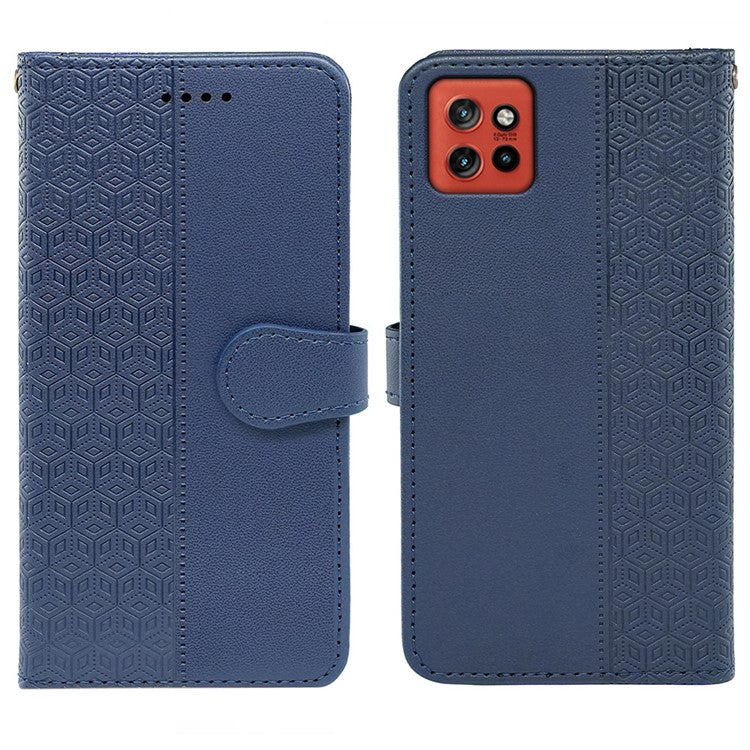 For Motorola Edge 50 Neo 5G / Moto S50 5G / Thinkphone 25 5G Wallet Phone Case Pattern Imprint Leather Flip Cover - Blue