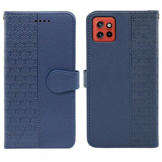 For Motorola Edge 50 Neo 5G / Moto S50 5G / Thinkphone 25 5G Wallet Phone Case Pattern Imprint Leather Flip Cover - Blue