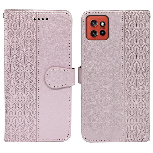 For Motorola Edge 50 Neo 5G / Moto S50 5G / Thinkphone 25 5G Wallet Phone Case Pattern Imprint Leather Flip Cover - Rose Gold