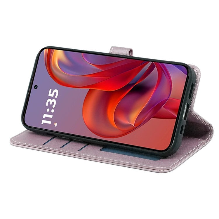 For Motorola Edge 50 Neo 5G / Moto S50 5G / Thinkphone 25 5G Wallet Phone Case Pattern Imprint Leather Flip Cover - Rose Gold