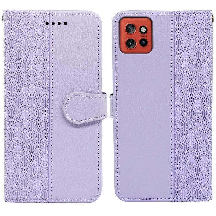For Motorola Edge 50 Neo 5G / Moto S50 5G / Thinkphone 25 5G Wallet Phone Case Pattern Imprint Leather Flip Cover - Purple